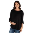 thumbnail image 3 of Maternity Elastic Neck Bell Sleeve Tunic Top, 3 of 3