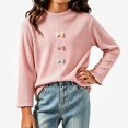 thumbnail image 2 of WAVSUF Girls Ribbed Top, Long Sleeve Bow Decor Mock Neck Winter Fall Warm Pullover Pink 7-8, 2 of 8