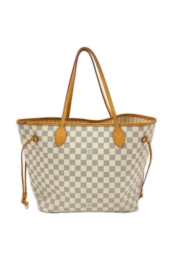Pre-Owned LOUIS VUITTON Neverfull MM (older model) N51107 handbag, white/gray, women's.