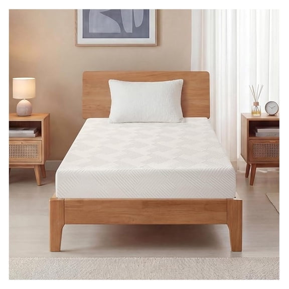 Twin Mattress for 8 Inch, Medium Firm Memory Foam Mattress in a Box for Back , Cool Sleep with Gel Foam & Removeable Fiberglass Free Cover, Certified 75''L x 38''W