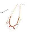 thumbnail image 5 of TEHAUX Women's Multi-Layer Red Pendant Necklace, 1 Pack Stylish Jewelry, Comfortable to Wear Daily, 5 of 6