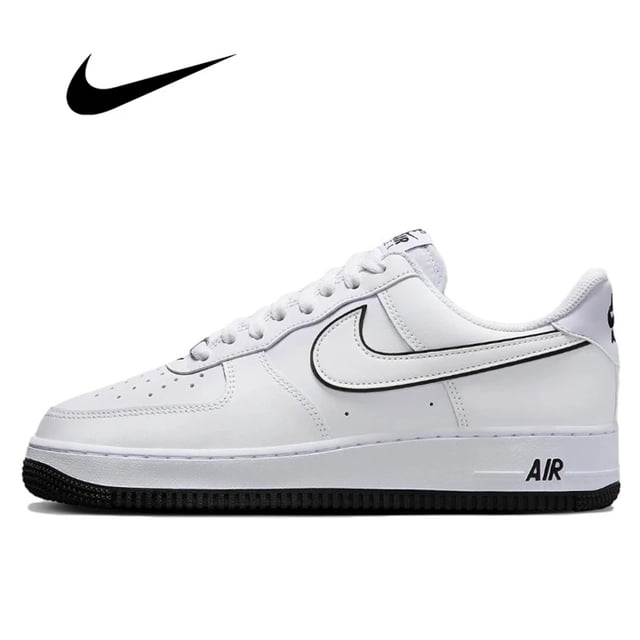 Air Force 1 07 Zapatillas de skate para hombre y mujer, clásicas, negras, blancas, de piel auténtica, antideslizantes, cómodas, para correr, Af1