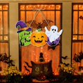 thumbnail image 4 of Halloween Cara Fantasma Calabaza Puerta Colgantes Sombrero De Bruja Truco O Trato Signo Colgante Feliz 2023 Día De Decoración Para El Hogar, 4 of 4