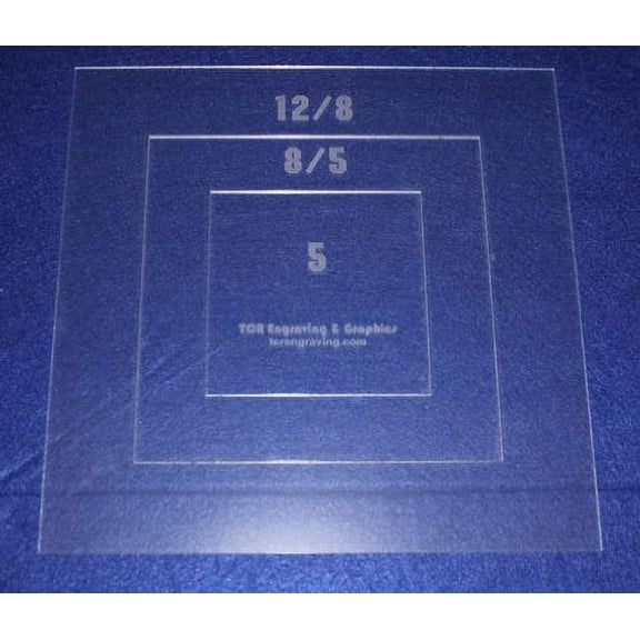 Common Pillow/Fabric Templates. 3 Piece Square Set 1/8