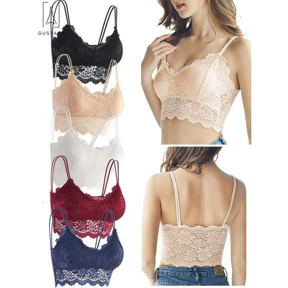 Gustave M Lace Floral Padded Bra, Red/Blue/Black/Nude/White (5 Pack)