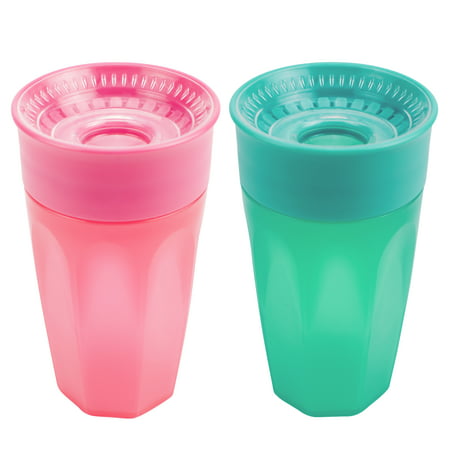 Dr. Brown's Cheers 360 Spoutless Training Cup, 9m+, 10 Ounce, Pink/Turquoise, 2