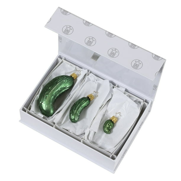 Inge Glas Legend of the Pickle German Glass Christmas Ornament Set