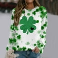 thumbnail image 5 of Xuyuer St. Patrick's Day Sweatshirts for Women Shamrock Shirt Clover Printed Irish Gift Casual Loose Long Sleeve Fit Tops, 5 of 5