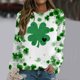 thumbnail image 5 of Xuyuer St. Patrick's Day Sweatshirts for Women Shamrock Shirt Clover Printed Irish Gift Casual Loose Long Sleeve Fit Tops, 5 of 5