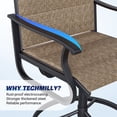 thumbnail image 5 of Techmilly Patio Swivel Chairs Set of 6, Outdoor Dining Chairs High Back, Padded All Weather Breathable Textilene Outside Furniture Chair , Grey White, 5 of 10