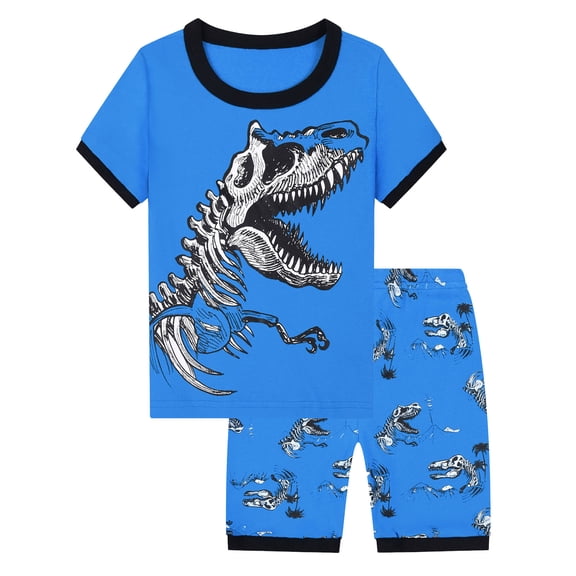 Zshosam Boys Pajamas Pajamas for Toddler Baby Boys Girls Snug Fit Pajamas Short Sleeve Sleeper Size 9T 10T,(Sky Blue 9-10 Years)