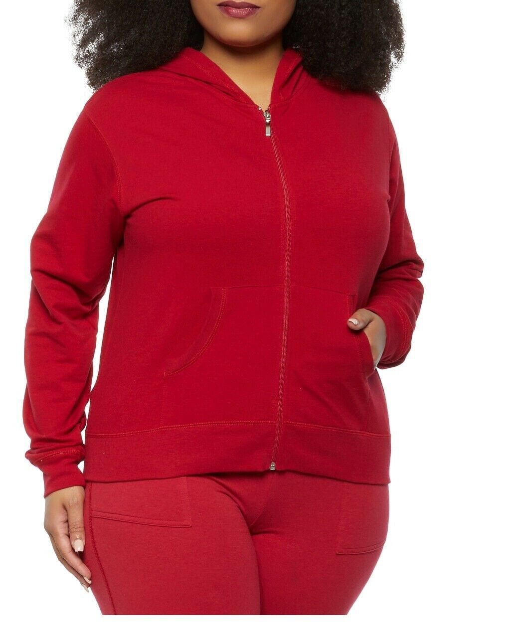 Love's Women's Plus Size Fleece Zip Up Hoodie Track Suit Set Jogging Pants