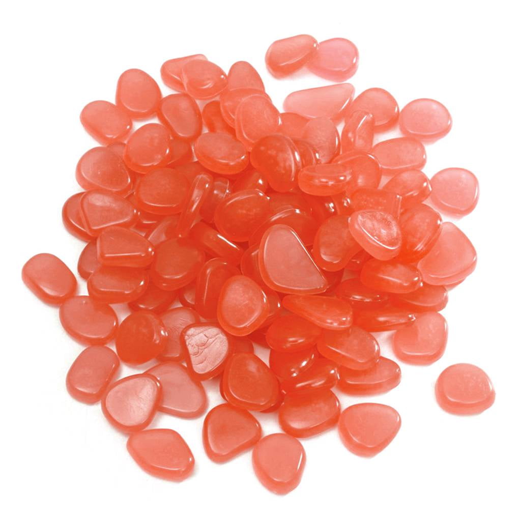 Tube of 40 Glass Gaming Stones 12-15mm Crystal Red Frosted 