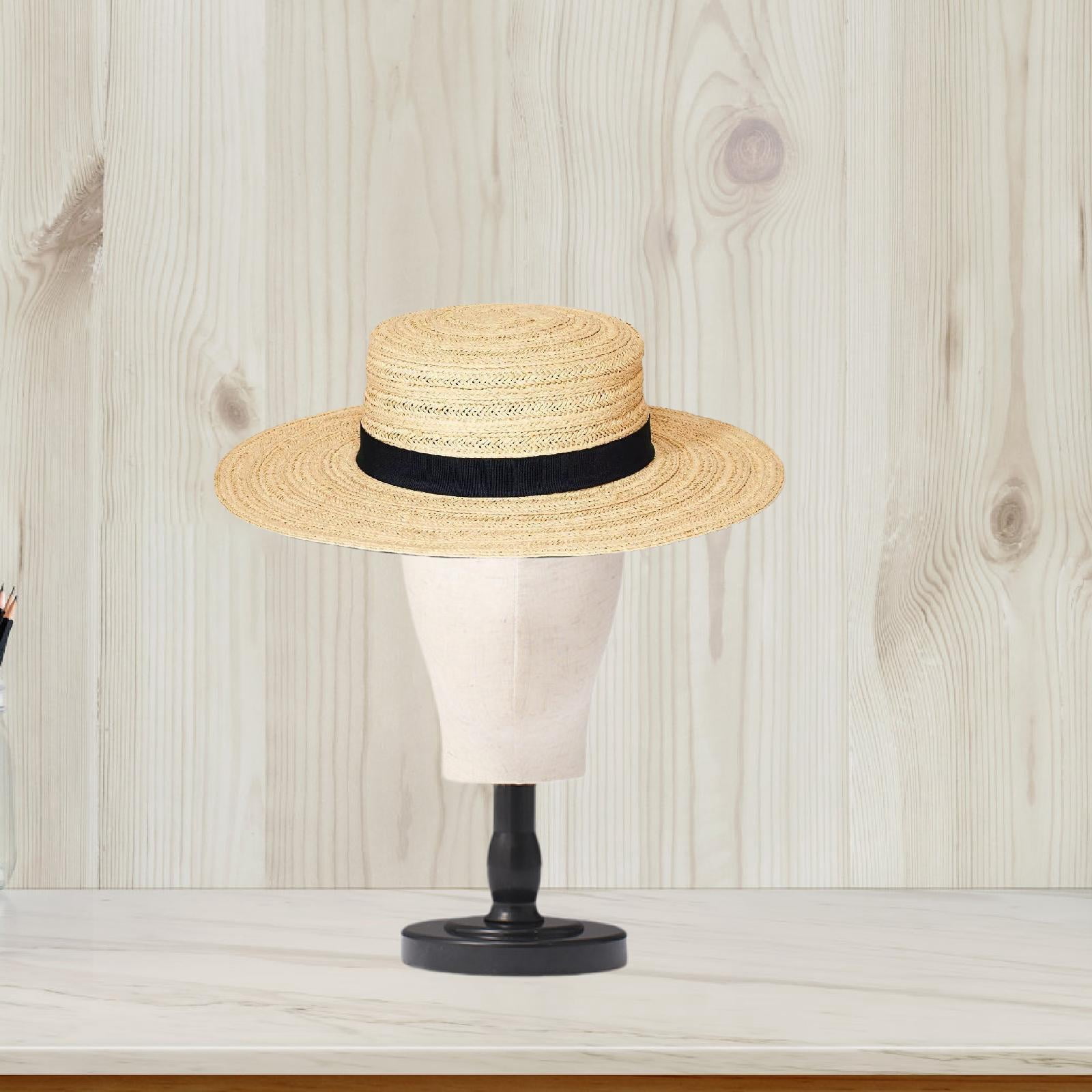 Serenable Mannequin Head Multifunctional Hat Rack Standing Stand for Cap Salon Black short