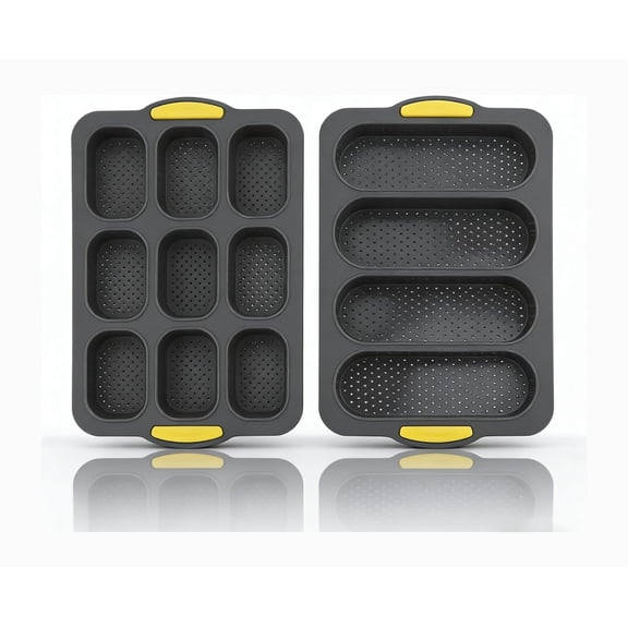 Molde para Pan de Silicona 9 Rejillas, Fácil de Liberar Juego para Hornear en Cocina Hogar, Molde Resistente y Flexible para Preparar Pan Dulce y Salado