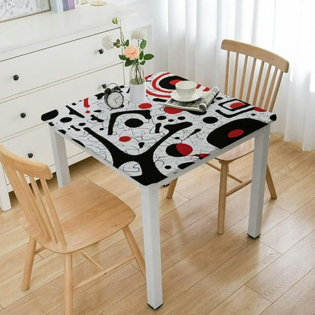 

FACANNAP Dots Circles Abstract Table Cover Full Width Single-Sided Printing 100% Polyester Fiber 52*52