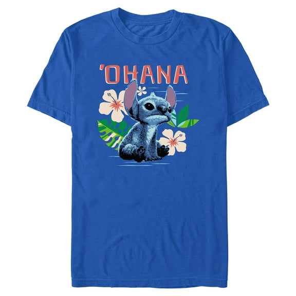 Mens Lilo & Stitch Ohana Flowers T Shirt