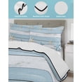 thumbnail image 4 of Quilts Twin Size Bedding Set, Blue Coastal Lightweight Quilted Comforter, Retro Summer Beach Nautical Starfish Soft Reversible Bedspread Coverlet with Pillow Covers for All Season, 68" x 86", 4 of 7