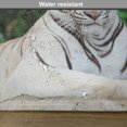 thumbnail image 6 of Ambesonne Tiger Place Mats Set of 4, Albino Bengal Cat on Rock, Standard Size, Fern Green White, 6 of 6