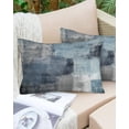 thumbnail image 6 of Watercolor Outdoor Pillow Covers Set of 2,Geometric Oil Painting Squares Decorative Waterproof Throw Pillow Case,Blue Grey Gradient Cushion Pillowcases for Couch Garden Patio,20x12In, 6 of 6