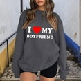 thumbnail image 2 of WREESH I Love My Boyfirend Shirt for Women Fashion Sweatshirt Casual Crewneck Sweatshirt Letter Print Pullover Loose Fit Long Sleeve Tops Loose Blouse Casual Pullover Tops Sweatershirt Dark Gray, 2 of 4