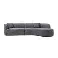thumbnail image 6 of Kevinplus Luxury Modern Style Living Room Upholstery Curved Sofa with Chaise 2-Piece Set, Right Hand Facing Sectional, Pearl Boucle Couch, Gray, 6 of 7