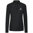 thumbnail image 2 of Women's Levelwear Black Atlanta Braves Upright Insignia 2.0 Quarter-Zip Tri-Blend Top, 2 of 3