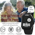 thumbnail image 5 of Atomic Top Button English Talking watch for Seniors Blind Men Women - Talking Loud Sound Talking Clock Gift for Visually Impaired - for UK and USA User only - Model 1095 - Black - Metal Elastic Band, 5 of 7