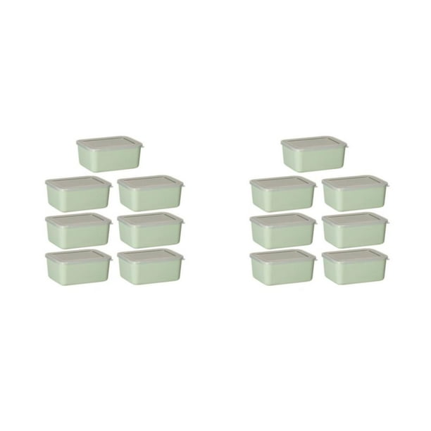 Injueey Recipiente De Plástico De Grado Alimenticio Con Tapa Transparente - Seguridad Y Frescura Apto Para Microondas Verde 7 Piezas Verde 7 piezas 2Conjunto