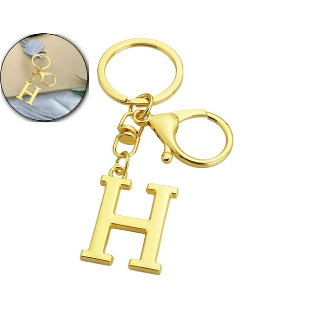 Dvruxg Alphabet Metal Keychain, Golden Letter Pendant Charm, Personalized Bag Accessory for Christmas Gifts & Daily Key Organization