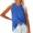 Blue, variant on Shirts for Women Solid Color Fashion Casual Hollow Split Round Neck Sleeveless Top M