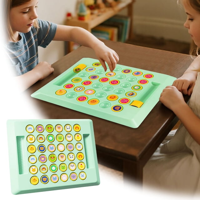 Flip Memory Game Desktop 36 Memory Cards Brain Teaser Strategy Family Game for Kindergarten 4 5 6 Years Old Animal Pattern