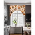 thumbnail image 3 of Orange Pumpkins Fall Swag Valances for Windows, Small Curtains Drapes, Thanksgiving Coffee Rustic Berry Rustic Kitchen Window Curtains Over Sink Window Treatment Valance for Bedroom/Bathroom 56"x36", 3 of 5