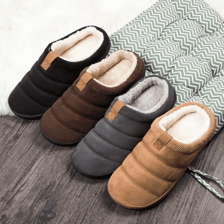 Men\'s Quilted Slip-On Shoes -  Size 12M Amazon.com | Nuhaus Mens Slippers Outdoor Memory Foam Slip  main image 4