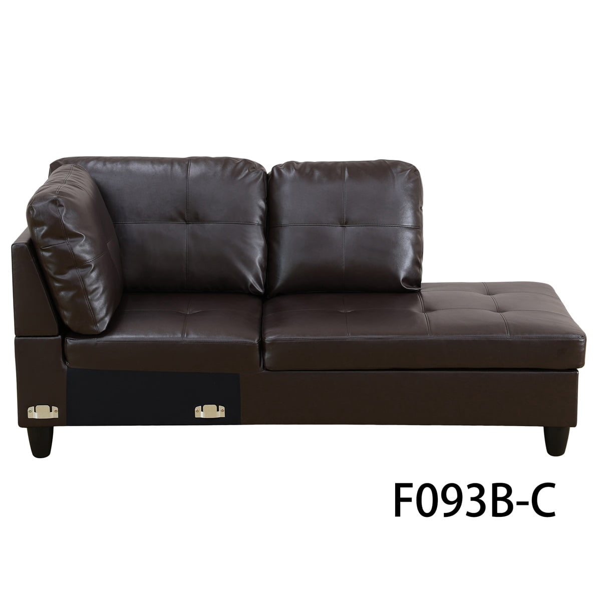 Hommoo Faux Leather L-Shaped Sectional Sofa, Modern 4-Seat Couches and Sofas Set, Living Room Furniture Sets for Home& Office, Brown(No Ottomans)