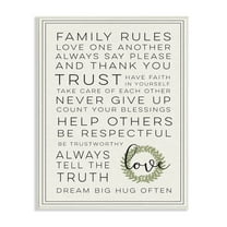 Stupell Industries Family Rules Love Dream Often Typography Painting Unframed Art Print Wall Art, 13 x 19