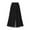 Black, variant on Women's Elastic Waist A-Line Pleated Chiffon Cropped Wide Leg Pants Culottes Pleated Flowy Wide Leg Pants