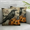 thumbnail image 3 of Fenyluxe Halloween Pillow Covers Vintage Scary Halloween Decorative Throw Pillows Cover Skull Pumpkin Owl Crow Pillow Cases Home Outdoor Sofa Couch Cushion Covers for Halloween Decor 20x20in, 3 of 5