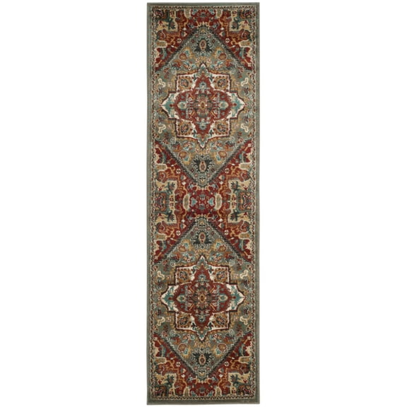 SAFAVIEH Skyler Aifric Distressed Area Rug, Grey Beige/Blue, 4'5" x 6'5"