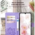 thumbnail image 4 of for Galaxy A14 5G Phone Case Wallet,Women Flip Folio Cover with Credit Card Holders Butterfly Embossed PU Leather Kickstand Wrist Strap Purse Case for Samsung A14 5G 6.6 inch (Lavender), 4 of 14
