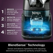 Ninja Detect Kitchen System 72-Oz Blender, 3 Speeds, Blend, Crush, Chop, Smoothies, BlendSense Technology, 1700PW, TB400 Silver