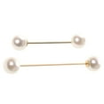thumbnail image 2 of 2pieces / Set Moda Doble Bola Faux Perla Stick Pin Broche Camisa Collar Pin De Múltiples Propósitos Decoraciones De Moda Zulema Broche Pin, 2 of 8