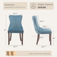 thumbnail image 4 of DONICK Wing-Back Dining Chair,Kitchen & Dining Room,Velvet,Soild Wood,Nailhead Trim(Light Blue,Set of 2), 4 of 10