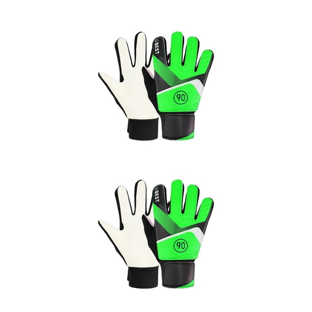 Greeniant 1 par de guantes de fútbol ajustables portátiles profesionales para niños, práctica de fútbol, portero, guante de cuero PU, Type1 NO1