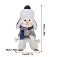 thumbnail image 3 of Blue Christmas Snowman Doll - Cute Rocking Fabric Snowman Figurine for Table Top Decor, Winter Holiday Home Decoration Gift for Family, 3 of 8