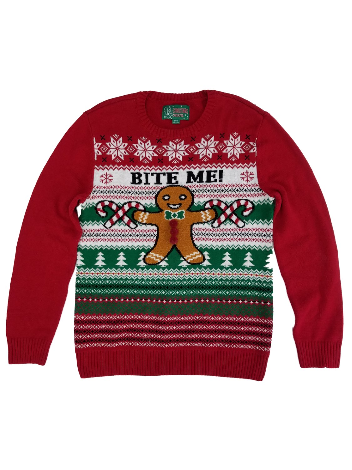 Dad Ugly Holiday Sweatshirt Crewneck Sweatshirt in Red Medium
