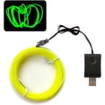 thumbnail image 2 of czcpp-EL Wire Fluorescen Green, 16.4ft/5m USB 5V Adapter Neon Lights Strip 360° Cuttable Glowing Rope Lights for Parties, Halloween, DIY Decoration, 2 of 4