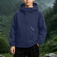 thumbnail image 3 of MexChoioe Kids Hooded Windbreaker Full Zip Long Sleeve Outerwear with Pockets Fall Winter Lightweight Hiking Anorak Jacket for Boys, 3 of 7