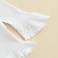 thumbnail image 4 of Baby Girl Knitted Ribbed Long Sleeve Ruffle Romper Bodysuit Onesie Tops, 4 of 6