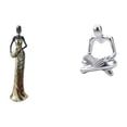 thumbnail image 1 of Figura de escritorio,Artesanía de escritorio con figuras africanas coleccionables,Figura de pensador abstracto,Estatua de pensador abstracto,decoración para el hogar,Figura humana decorativa, 1 of 8